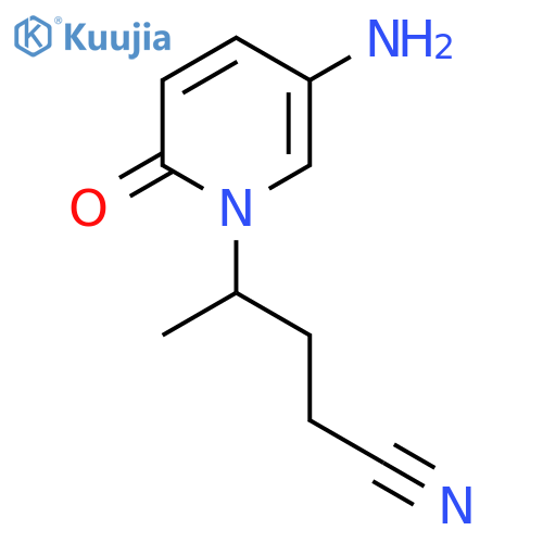 4-(5-amino-2-oxo-1,2-dihydropyridin-1-yl)pentanenitrile structure