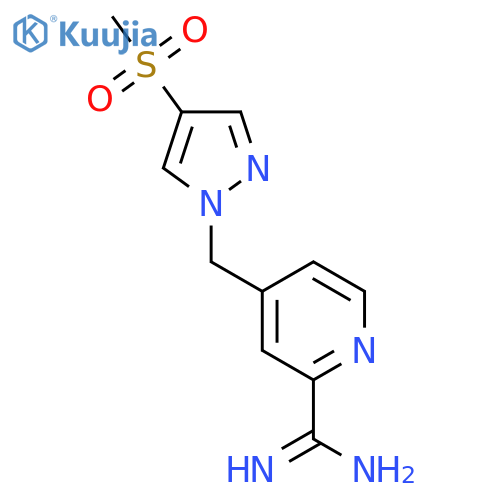 4-(4-methanesulfonyl-1H-pyrazol-1-yl)methylpyridine-2-carboximidamide structure