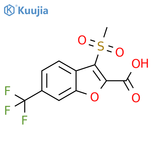 2-Benzofurancarboxylic acid, 3-(methylsulfonyl)-6-(trifluoromethyl)- structure