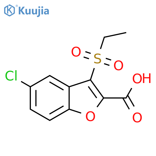 2-Benzofurancarboxylic acid, 5-chloro-3-(ethylsulfonyl)- structure