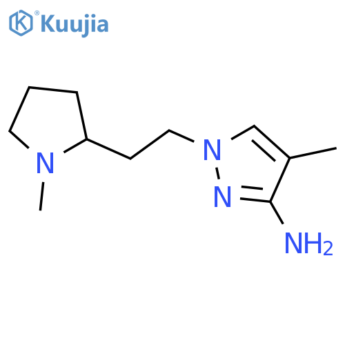 4-methyl-1-2-(1-methylpyrrolidin-2-yl)ethyl-1H-pyrazol-3-amine structure