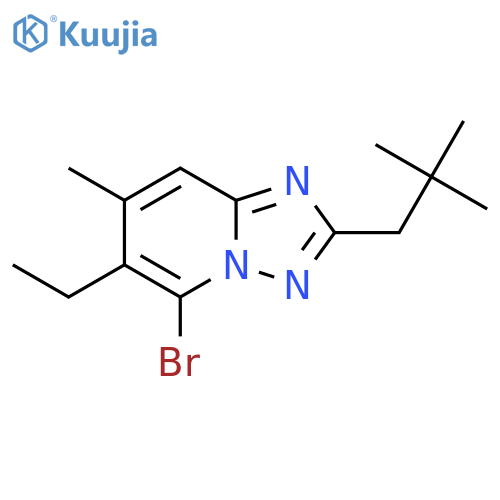 5-bromo-2-(2,2-dimethylpropyl)-6-ethyl-7-methyl-1,2,4triazolo1,5-apyridine structure