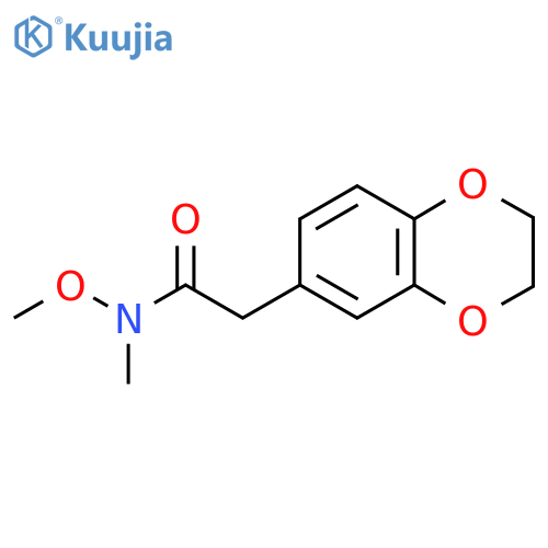 2-(2,3-dihydro-1,4-benzodioxin-6-yl)-N-methoxy-N-methylacetamide structure