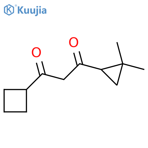 1-cyclobutyl-3-(2,2-dimethylcyclopropyl)propane-1,3-dione structure