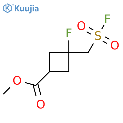 Methyl 3-fluoro-3-[(fluorosulfonyl)methyl]cyclobutane-1-carboxylate structure