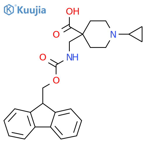 1-cyclopropyl-4-({(9H-fluoren-9-yl)methoxycarbonyl}amino)methylpiperidine-4-carboxylic acid structure