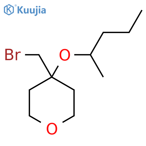 4-(bromomethyl)-4-(pentan-2-yloxy)oxane structure