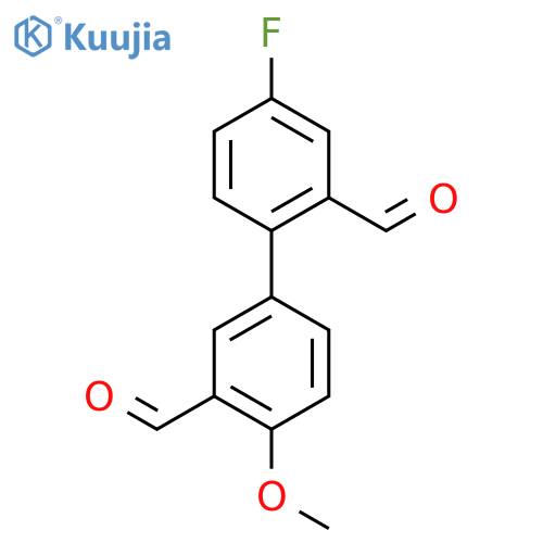 5-(4-fluoro-2-formylphenyl)-2-methoxybenzaldehyde structure