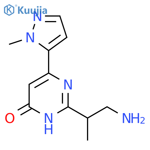 2-(1-aminopropan-2-yl)-6-(1-methyl-1H-pyrazol-5-yl)-3,4-dihydropyrimidin-4-one structure