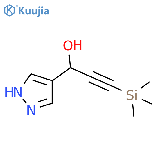 1-(1H-pyrazol-4-yl)-3-(trimethylsilyl)prop-2-yn-1-ol structure