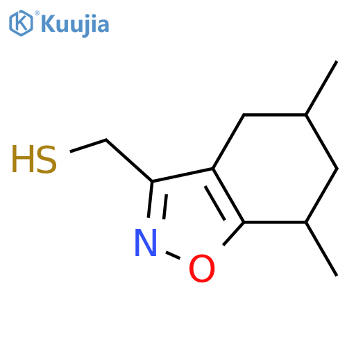 (5,7-dimethyl-4,5,6,7-tetrahydro-1,2-benzoxazol-3-yl)methanethiol structure