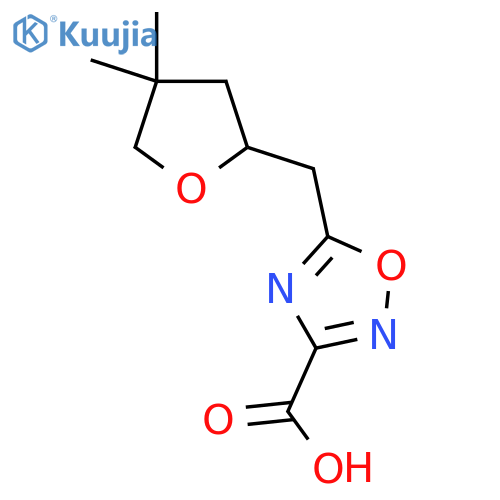5-(4,4-dimethyloxolan-2-yl)methyl-1,2,4-oxadiazole-3-carboxylic acid structure