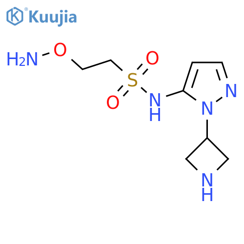 2-(aminooxy)-N-1-(azetidin-3-yl)-1H-pyrazol-5-ylethane-1-sulfonamide structure
