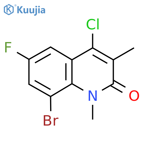 8-bromo-4-chloro-6-fluoro-1,3-dimethyl-1,2-dihydroquinolin-2-one structure