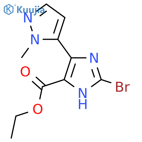ethyl 2-bromo-5-(1-methyl-1H-pyrazol-5-yl)-1H-imidazole-4-carboxylate structure