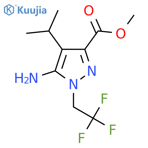 methyl 5-amino-4-(propan-2-yl)-1-(2,2,2-trifluoroethyl)-1H-pyrazole-3-carboxylate structure