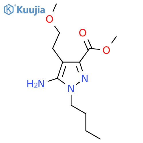 methyl 5-amino-1-butyl-4-(2-methoxyethyl)-1H-pyrazole-3-carboxylate structure