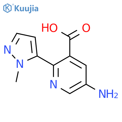 5-amino-2-(1-methyl-1H-pyrazol-5-yl)pyridine-3-carboxylic acid structure