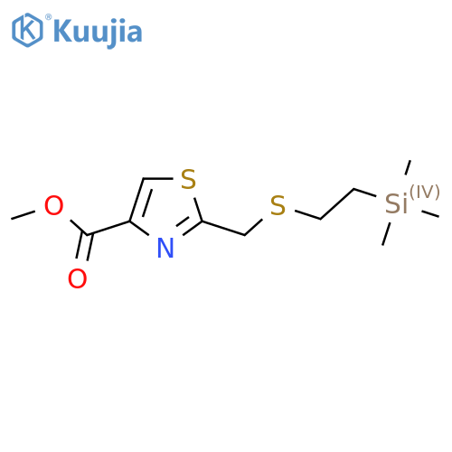methyl 2-({2-(trimethylsilyl)ethylsulfanyl}methyl)-1,3-thiazole-4-carboxylate structure
