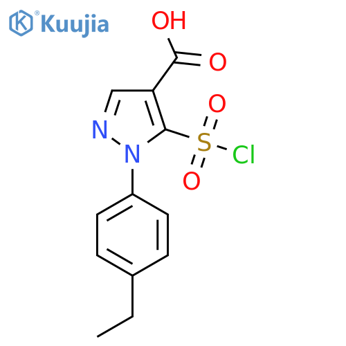 5-(chlorosulfonyl)-1-(4-ethylphenyl)-1H-pyrazole-4-carboxylic acid structure