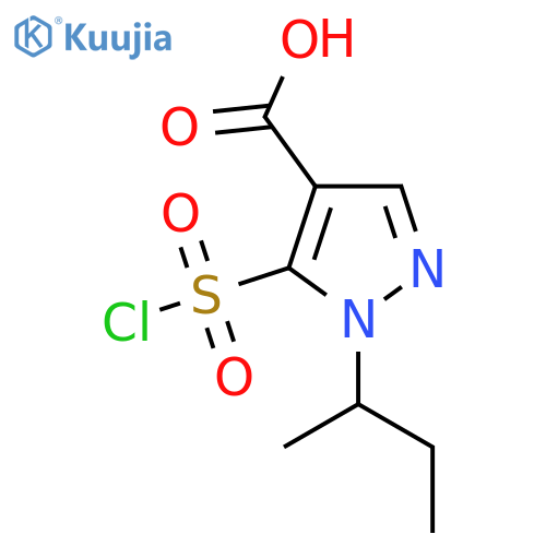 1-(butan-2-yl)-5-(chlorosulfonyl)-1H-pyrazole-4-carboxylic acid structure
