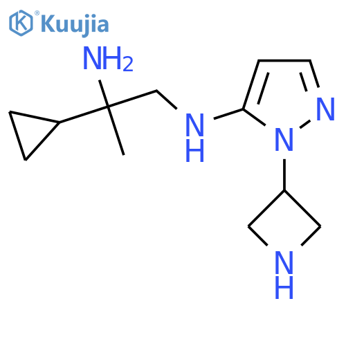 N1-1-(azetidin-3-yl)-1H-pyrazol-5-yl-2-cyclopropylpropane-1,2-diamine structure