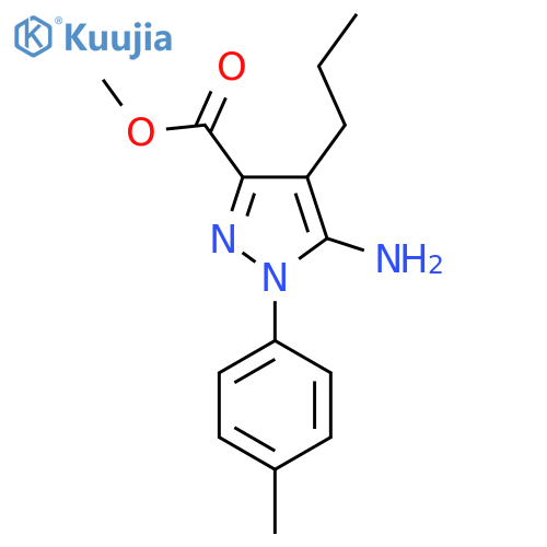 methyl 5-amino-1-(4-methylphenyl)-4-propyl-1H-pyrazole-3-carboxylate structure