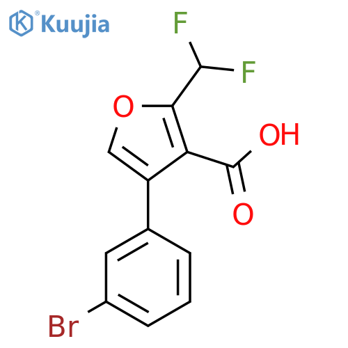 4-(3-bromophenyl)-2-(difluoromethyl)furan-3-carboxylic acid structure