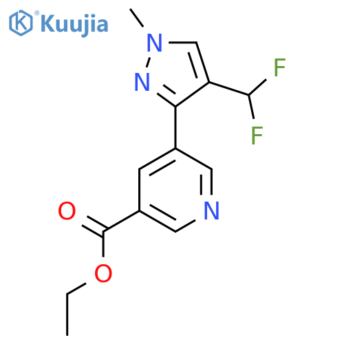 ethyl 5-4-(difluoromethyl)-1-methyl-1H-pyrazol-3-ylpyridine-3-carboxylate structure