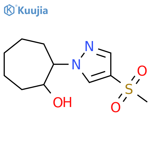 2-(4-methanesulfonyl-1H-pyrazol-1-yl)cycloheptan-1-ol structure
