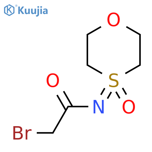 2-bromo-N-(4-oxo-1,4lambda6-oxathian-4-ylidene)acetamide structure