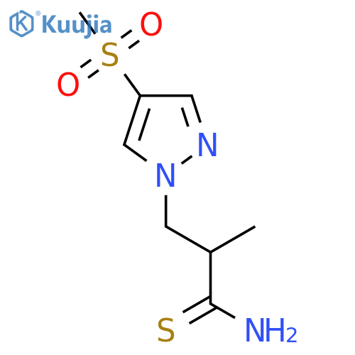3-(4-methanesulfonyl-1H-pyrazol-1-yl)-2-methylpropanethioamide structure