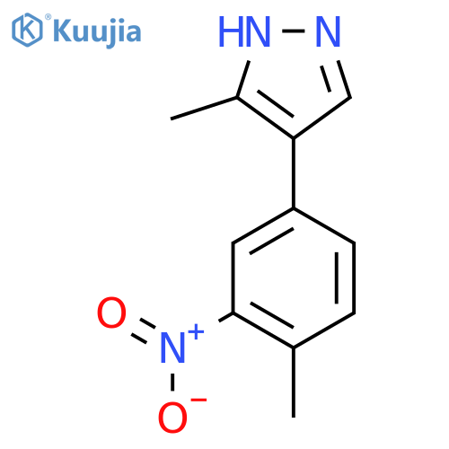 3-methyl-4-(4-methyl-3-nitrophenyl)-1H-pyrazole structure
