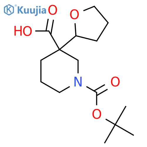1-(tert-butoxy)carbonyl-3-(oxolan-2-yl)piperidine-3-carboxylic acid structure