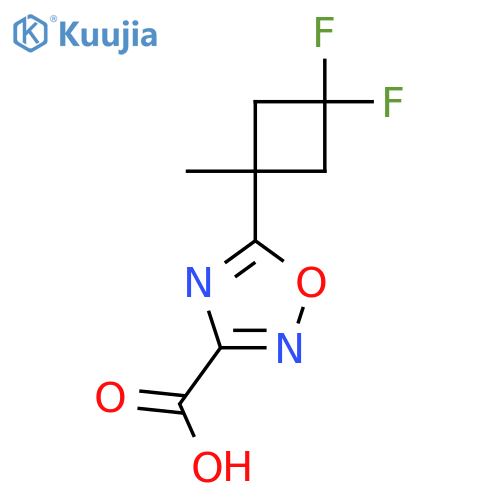5-(3,3-difluoro-1-methylcyclobutyl)-1,2,4-oxadiazole-3-carboxylic acid structure