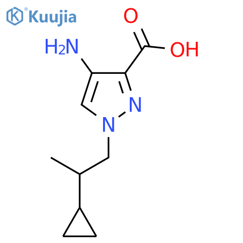4-amino-1-(2-cyclopropylpropyl)-1H-pyrazole-3-carboxylic acid structure