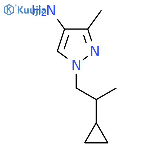 1-(2-cyclopropylpropyl)-3-methyl-1H-pyrazol-4-amine structure