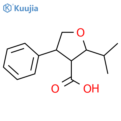 4-phenyl-2-(propan-2-yl)oxolane-3-carboxylic acid structure