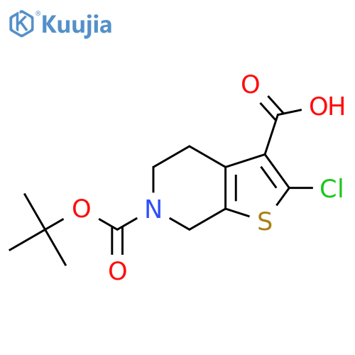 6-(tert-butoxy)carbonyl-2-chloro-4H,5H,6H,7H-thieno2,3-cpyridine-3-carboxylic acid structure