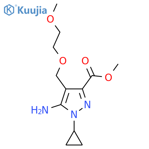 methyl 5-amino-1-cyclopropyl-4-(2-methoxyethoxy)methyl-1H-pyrazole-3-carboxylate structure