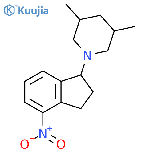 3,5-dimethyl-1-(4-nitro-2,3-dihydro-1H-inden-1-yl)piperidine structure