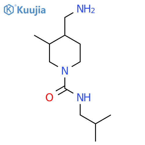 4-(aminomethyl)-3-methyl-N-(2-methylpropyl)piperidine-1-carboxamide structure