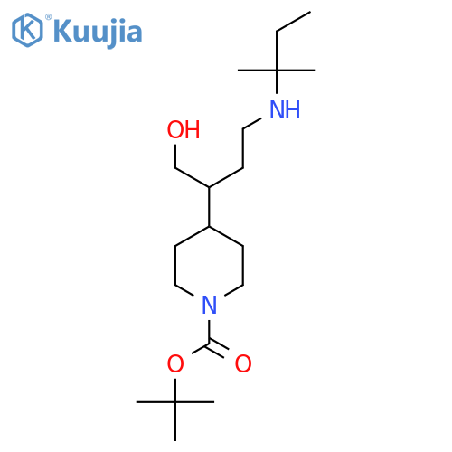 Tert-butyl 4-{1-hydroxy-4-[(2-methylbutan-2-yl)amino]butan-2-yl}piperidine-1-carboxylate structure