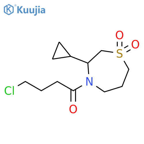 1-Butanone, 4-chloro-1-(3-cyclopropyltetrahydro-1,1-dioxido-1,4-thiazepin-4(5H)-yl)- structure