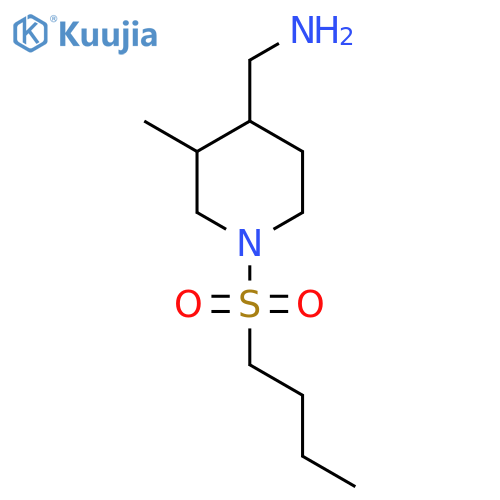 1-(butane-1-sulfonyl)-3-methylpiperidin-4-ylmethanamine structure