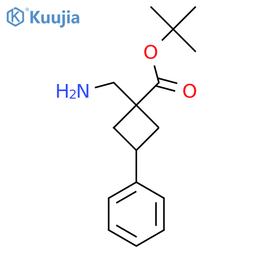 Tert-butyl 1-(aminomethyl)-3-phenylcyclobutane-1-carboxylate structure