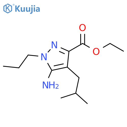 1H-Pyrazole-3-carboxylic acid, 5-amino-4-(2-methylpropyl)-1-propyl-, ethyl ester structure
