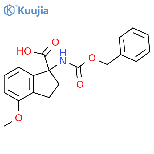 1-{(benzyloxy)carbonylamino}-4-methoxy-2,3-dihydro-1H-indene-1-carboxylic acid structure