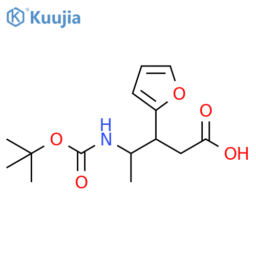 2-Furanpropanoic acid, β-[1-[[(1,1-dimethylethoxy)carbonyl]amino]ethyl]- structure