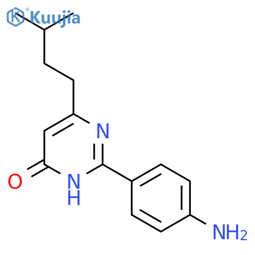 2-(4-Aminophenyl)-6-(3-methylbutyl)-3,4-dihydropyrimidin-4-one structure